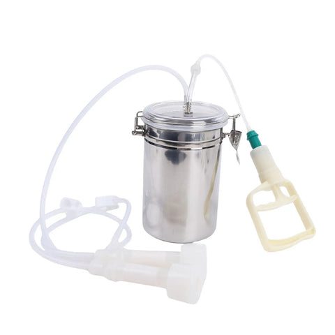 Manual Milking Machine With Strong Suction And 2000ml Stainless Steel Bottle, Portable Milking Kit for Dairy Farms and Milk Plants