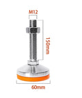 Beefy Heavy Duty Leveling Screw Legs Featuring M10 And M12 Threads Crafted From Thick Carbon Steel, 150mm tall.