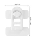 Top view of a white 4 Pack Childproof Cabinet Lock For Fridge And Oven Doors Multi Function Safety Latches Easy Install Perfect For Home And Daycare Keeps Little Hands Safe Durable And Reliable with measurements.