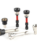 Magnetic Drywall Screw Setter Bits Set With Adjustable Depth showing S2 steel and removable aluminum collar, 5-piece pack.