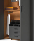 Installed 10 Pack Self Stick Black ABS Plastic Cabinet Drawer Handles For Kitchen, Furniture, Closets And Wardrobes With Strong Adhesive