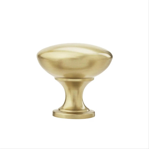 Ten Pack 1 1 4 Inch Round Cabinet Knobs Finished In Premium Golden Champagne Tone For Traditional Kitchen Drawers And Furniture, dimpled design.