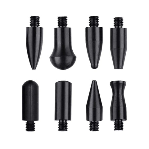 9 Piece Auto Dent Repair Pen Kit With Multi Head Leveling Pens For Car Sheet Metal Dents Removal Lightweight Aluminum Handle High Strength Fatigue Resistant Easy Auto Body Repair Tool Set DIY Friendly, black replacement heads