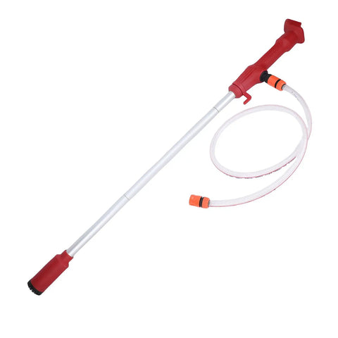 Cordless Stick Water Transfer Pump Kills Heavy Duty Draining With Zero Sweat Generating Five Hundred Fifty Four GPH Flow Pushing Liquid Up Twenty Nine Point Five Feet For Pool Pond And Boat Jobs Plugging Straight Into Standard Twenty Volt Batteries with hose attachment.