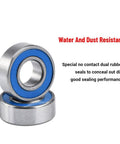 Beefy Miniature Deep Groove Ball Bearings Set Of 25 Flanged Steel Bearings With Double Rubber Seals Blue Side For Roller Skates 5 By 11 By 4 Mm Durable Precision Bearings For Tiny Machinery And DIY Projects. flanged steel bearing with double rubber seals