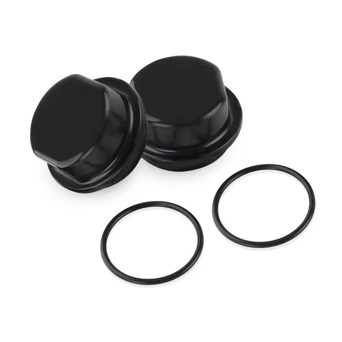 2 Pack Hub Dust Caps Replacement For Dexter Vortex Hubs With 5 Bolt Pattern Includes O Ring Fits 1250 To 1750 Lb Marine Trailer Hubs And Vortex Kits Like K71-G01-73 21-261 48355v Durable Boat Trailer Cap Set image showing caps and O rings