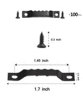 Top Shelf Heavy Duty Black Sawtooth Picture Hangers Supports 20 Lbs Rust Resistant Steel Wall Mount Hook Set 100 Pc Pack dimensions 1.45 x 1.7 inches