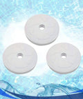 Polaris 180 280 Pool Cleaner Rebuild Kit with Wheels Bearings debris bag view of three white wheel discs on water backdrop