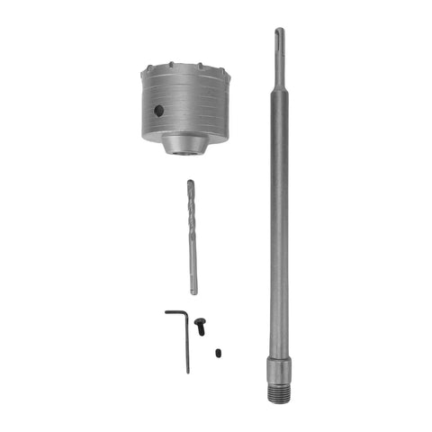 Heavy Duty 90Mm Concrete Hole Saw Kit With Tungsten Teeth And Chip Removal For AC Or Water Pipes Made Of Durable 40cr Steel That Keeps Things Smooth, with drill bit and extension