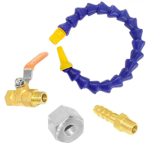 One Quarter Inch Pipe Thread Adjustable Magnetic Base Round Nozzle For Coolant Oil And Water Hose Lines Acetal Copolymer Construction