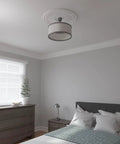 Oakleaf Ceiling Medallion 29 1/8 In Outside Diameter, 3 5/8 In Inner Opening, 1 In Projection installed in bedroom ceiling