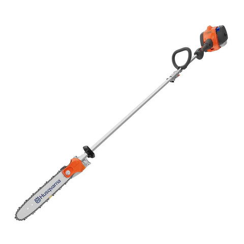 Gas Pole Saw With Ten Foot Reach For High Branches And Limbs Up To Eight Inches Thick Auto Oiling Bar And Chain X Cut Chain For Lasting Sharpness 21.7cc Multi Purpose Tool Attachment