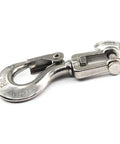 304 Stainless Steel Swivel Eye Lifting Hook With Safety Latch And Smooth 360 Spin Rust Proof Rigging Gear rated for 650 Kg loads.