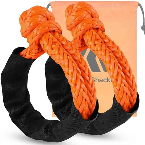 Heavy Duty Soft Shackle Recovery Kit Half Inch By Twenty Two Inch 56,000 LBS UHMWPE Ring Kit For ATV, UTV, SUV, Truck Off Road Recovery Two Pack With Red Ring