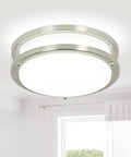 Super Bright Thirty Watt Dimmable Led Flush Mount Ceiling Light With Remote Round Fourteen Inch Fixture Three Color Temps