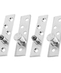Metal 360 Degree Pivot Hinges for Doors and Cabinets, Heavy Duty, Fits 20 to 40mm Thickness, shown in stainless steel set of 4