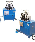 Top Tier 1.5HP Ring Roller Bender With Three Phase Induction Motor And High Capacity Pinch Roll Metal Bending Machine view from front and side.