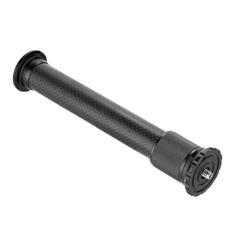 Pro Carbon Fiber Extension Rod For Camera Or Smartphone Two Section Telescopic Tripod Mast with detailed close-up of the carbon fiber structure.