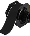 Heavy Duty Black Vinyl Tape 100 Foot Roll 2.25 Inch Wide on a dispenser, ideal for warehouse marking and safety applications.
