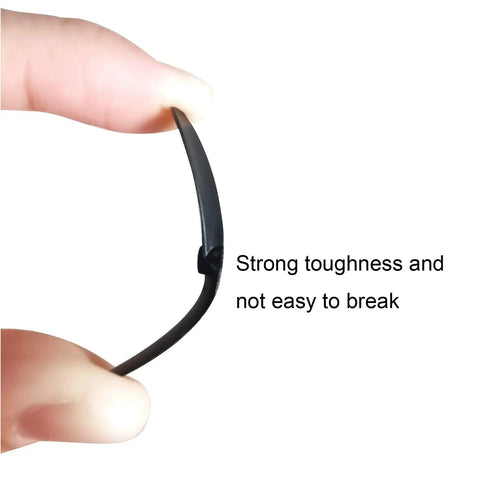 Close-up of a person bending a 46 Mm Nylon UAV Propeller Blade For Mini Drones With 0.8mm Shaft showing flexibility