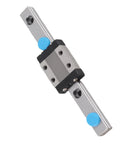 LML9B Miniature Linear Guide Rail 9mm Width with Slide Block, shown from top angle highlighting 4-point contact and lubrication system.