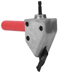 Heavy Duty Metal Sheet Cutter For Electric Drill With Universal 7mm Hex Shank, ergonomic handle, close-up view.