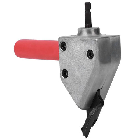 Heavy Duty T Cutter Head Metal Cutter Attachment for electric drills with 7mm hex shank and ergonomic handle, side view.