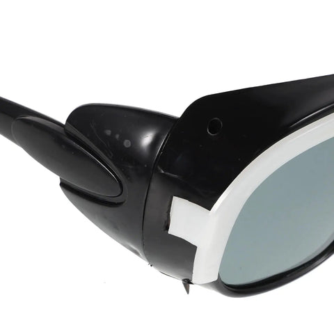 Close-up of Heavy Duty Anti Scratch Welding Safety Glasses 10 Pack Clear Lens Eye Protection with black frame.