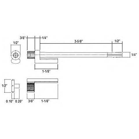 Diagram of Door Saver Hinge Pin Stop for Three Inch to Four and a Half Inch Residential Hinges Satin Nickel Finish by Nuk3y