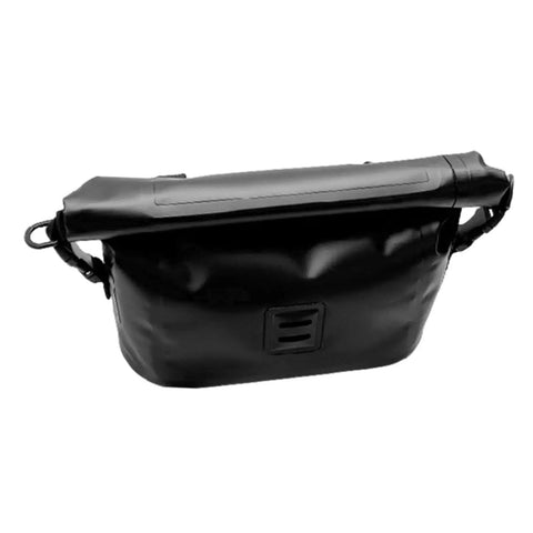 Black Waterproof Bicycle Handlebar Bag Expandable Cycling Pack IPX6 500D PVC 7L Bikepacking Gear with roll-top closure