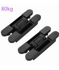 Hidden 180 Degree Wooden Door Hinge For Wide Door Spacing Supports 40 To 80 Kg Invisible Cross Casement Gate Hardware Black Finish