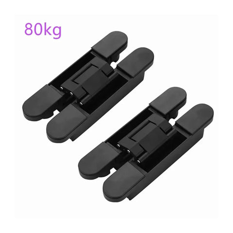 Hidden 180 Degree Wooden Door Hinge For Wide Door Spacing Supports 40 To 80 Kg Invisible Cross Casement Gate Hardware Black Finish