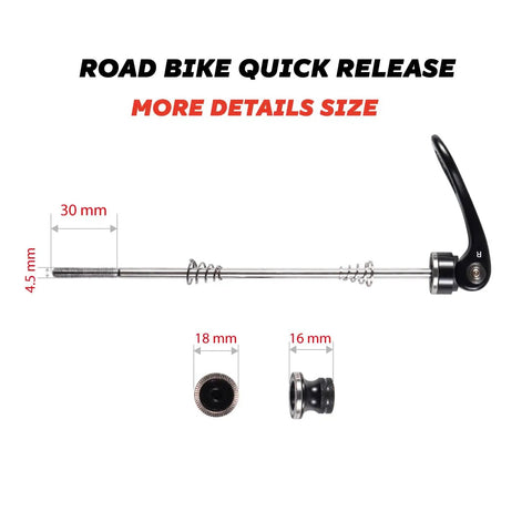 Front And Rear Quick Release Skewers For Road Bikes With CrMo Steel Axle And Aluminum Clamp High Strength Anti Corrosion specifications