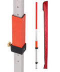 Score This Awesome Two Tone Aluminum Rod Kit With Quick Lock Ideal For Rotary Laser Level Elevation Measurements Absolute And Differences Up To 7.87 Feet With Dual Scales Carry Bag Included, close-up of rod with quick lock.