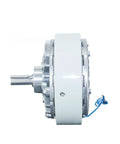 Side view of 100N·m Single Axis Magnetic Powder Brake With High Torque Tension Controller for Packaging Lines, precise torque adjustment.
