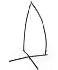 C Type Hammock Chair Stand Heavy Duty Steel Frame With Adjustable Height for indoor outdoor use, black, empty frame view