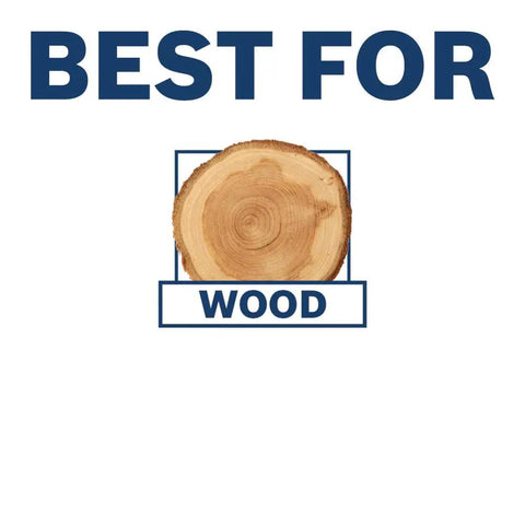 Image shows a wood slice labeled 'Best for Wood,' indicating suitability for woodworking applications.
