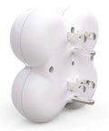 Back view of Revolve Basic Four Outlet Rotating Adapter for Wall Outlet with 360 Degree Swivel No Wiring Needed Compact Travel Ready Multi Outlet