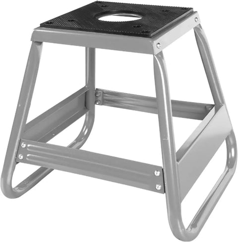 Heavy Duty Dirt Bike Stand With 1000 Lb Capacity Universal Detachable Motorcycle Lift for maintenance with built-in oil drain hole.