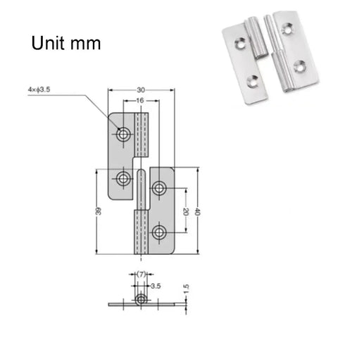 Technical drawing and image of Rotating Concealed Door Hinges For Cabinets And Wardrobes Removable Stainless Steel Lift Hinge Heavy Duty Load Bearing
