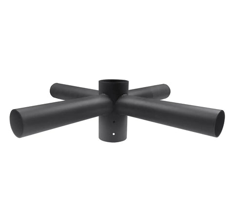 Quad 90 Degree Horizontal Tenon Adapter With Quad Spoke Bracket for 2.5 Inch Round Pole Mounting Slip Fitter Compatible Outdoor LED Fixtures