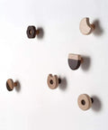 Wooden Cookie Wall Hooks Self Adhesive Coat Rack Top Shelf Home Decor Sick Stick On Hangers Hit The Mark For Kids Room Organizer And Entryway Real Deal Storage on white wall.