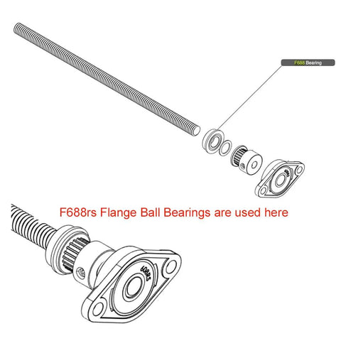 10 PCS MF148RS Flanged Ball Bearings 8 X 14 X 4 MM Chrome Steel 52100 High Precision Sealed Units Smooth Rotation Heavy Duty Drive Gear Parts Rubber Dustproof Rotary Gear No BS Quality That Runs All Machines Super Fast And Smooth. F688RS flange bearing on threaded shaft