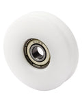 Round Groove White Nylon Pulley Wheel With 608Z Bearing For 4.8mm Rope 8x50x12mm, white nylon pulley wheel close-up