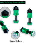 Green ESD Safe Soldering Helping Hand For PCB Board Holder Magnetic Tower Fixture Clamp Metal Stand 4 Pack