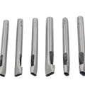 Six Size Leather Oval Hole Punch Set With Carbon Steel Punches for Belts Straps Gaskets and Other Soft Materials - set of 6 punches