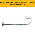 PowerHead Wood Screws With Oversized Flat Head For Quick Cabinet Window And Door Installations Self Tapping Point 1.25 Inch