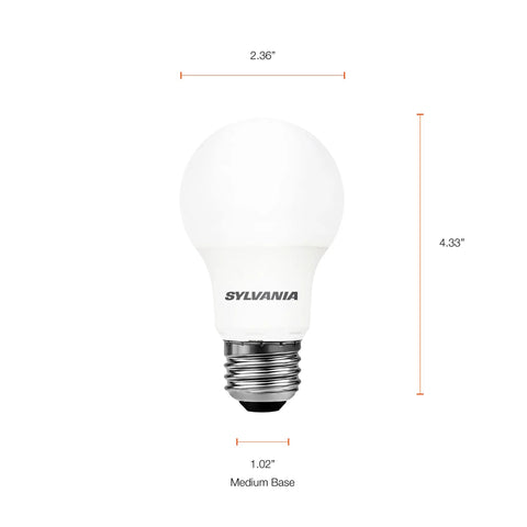 Brighten Everyday With Energy Saver LED A19 Bulbs 60W Equivalent, 800 Lumens, Frosted Finish, 5000K Daylight, Only 8.5W, Long Lasting 12 Pack