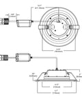 Technical diagram of 6 Inch QuickLink Canless LED Downlights With Selectable CCT 2700K 3000K 3500K 4000K 5000K 4 Pack