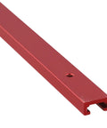 Aluminum T Track Miter Jig For Woodworking Router Table With Red T Slot Track And Quick Acting Clamp, close-up view